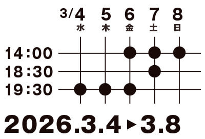 名村辰 ソロユニット「namu」、俳優・劇作家・演出家　第二回公演「観測地」2026年3月4日〜8日 APOCシアターで上演　福田麻由子　松本哲也(小松台東)　伊島青　舞台　演劇